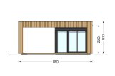 Abri de jardin en bois INES PLUS avec terrasse frontale (34 mm + bardage), 6x6 m, 36 m² specification 5
