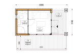 Abri de jardin en bois INES PLUS avec terrasse (Isolé, 34 mm + bardage), 6x3 m, 18 m² specification 1