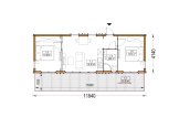 Chalet en bois habitable ADALINE (Isolé, 34 mm + bardage), 50 m² specification 1