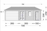 Abri de jardin avec appenti LAMIA (28 mm), 7.35x3 m, 13.5 m² + 8.55 m² pergola specification 2