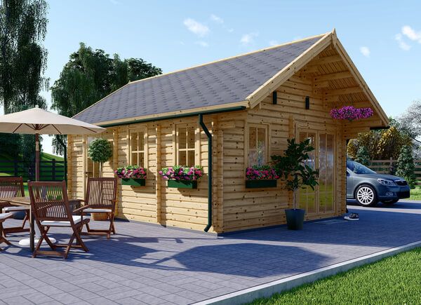 Chalet en bois avec mezzanine SCOOT (44 mm), 27 m² + 9 m² avp.ui.product_images.thumbnail 1