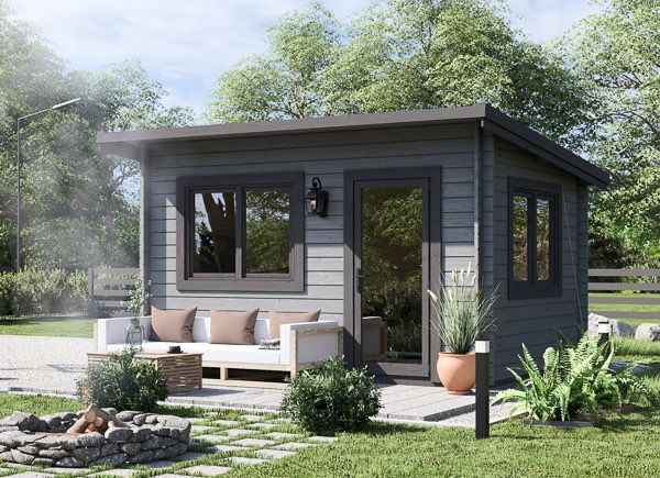 Abri de jardin en bois à toit plat DREUX (44 mm), 4x3 m, 12 m² avp.ui.product_images.thumbnail 1