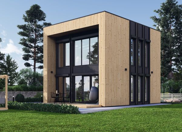 Chalet en bois habitable KAYA 4L RV (Isolé RE2020, 44 mm + bardage), 50 m² avp.ui.product_images.thumbnail 1