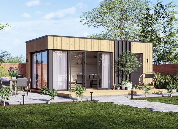 Abri de jardin en bois AMARA avec atelier (34 mm + bardage), 6x3 m, 15 m² avp.ui.product_images.thumbnail 1