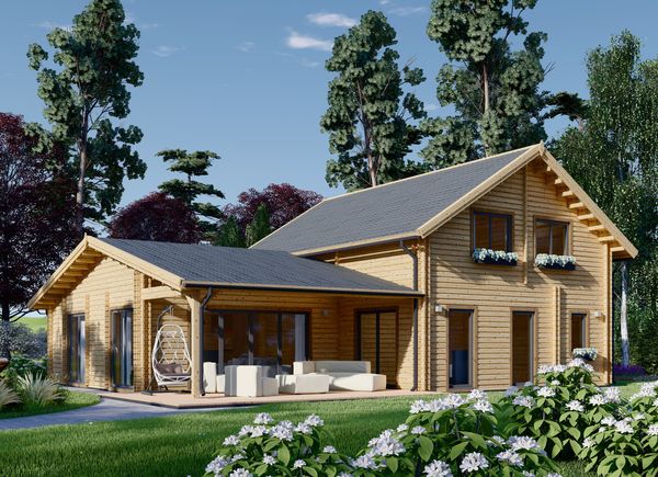 Chalet en bois DARLA (44+44 mm), 180 m² avp.ui.product_images.thumbnail 1