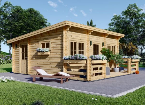 chalet en bois avec terrasse altura 44 mm 31 m 8 m