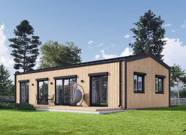 Maison en bois NICOLE RV (Isolé RE2020, 44 mm + bardage), 67 m² avp.ui.product_images.thumbnail 1