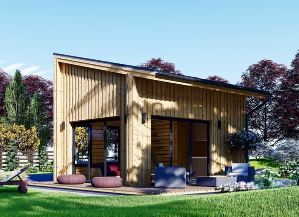 Chalet en bois SOPHIA (Isolé, 44 mm + bardage), 19.9 m² avp.ui.product_images.thumbnail 1