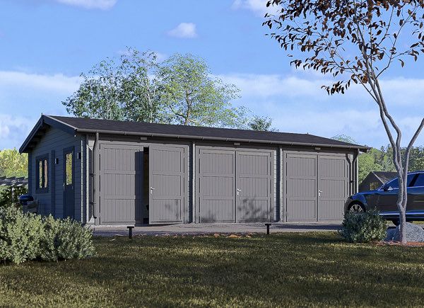 Garage en bois triple TRIO (44 mm), 9x6 m, 54 m² avp.ui.product_images.thumbnail 1