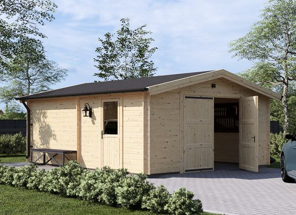 Garage en bois CLASSIC S (44 mm), 5x6 m, 30 m² avp.ui.product_images.thumbnail 1