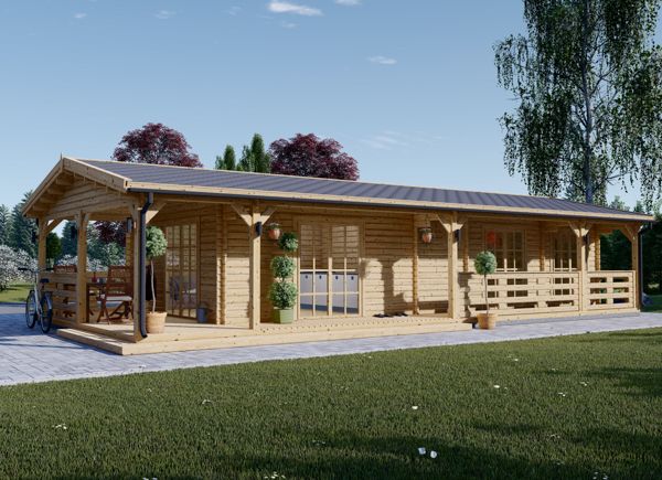 Chalet en bois avec terrasse TOSCANA (44 mm), 53 m² + 29 m² avp.ui.product_images.thumbnail 1