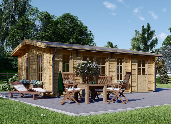 Abri de jardin en bois avec appentis LEA (44 mm), 7x4 m, 28 m² avp.ui.product_images.thumbnail 1