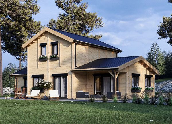 Chalet en bois HOLLAND S (66 mm), 113 m² + 16 m² terrasse avp.ui.product_images.thumbnail 1