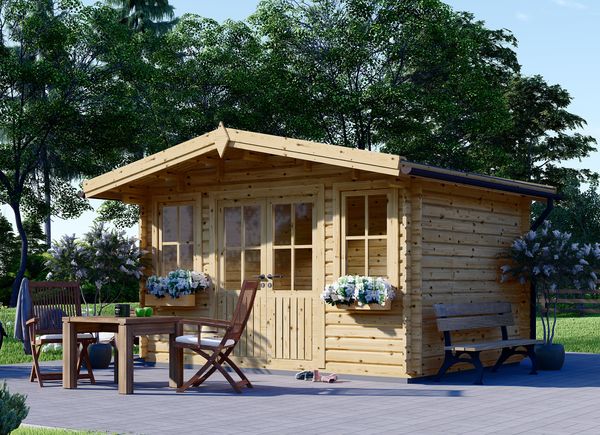 Abri de jardin en bois OLYMP (Isolé, 44+44 mm), 4x3 m, 12 m² avp.ui.product_images.thumbnail 1