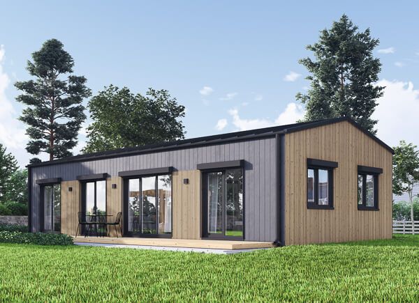 Maison préfabriquée en bois NICOLE PV (Isolé RE2020, 44 mm + bardage), 67 m² avp.ui.product_images.thumbnail 1