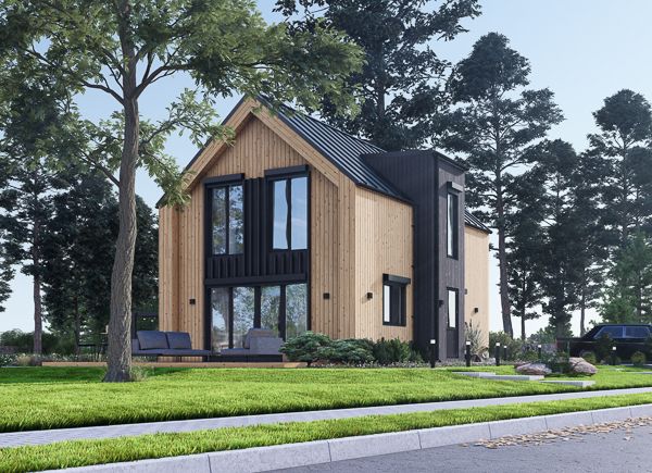 Maison en bois ASTRID RV (Isolé RE2020, 44 mm + bardage), 92 m²  avp.ui.product_images.thumbnail 1