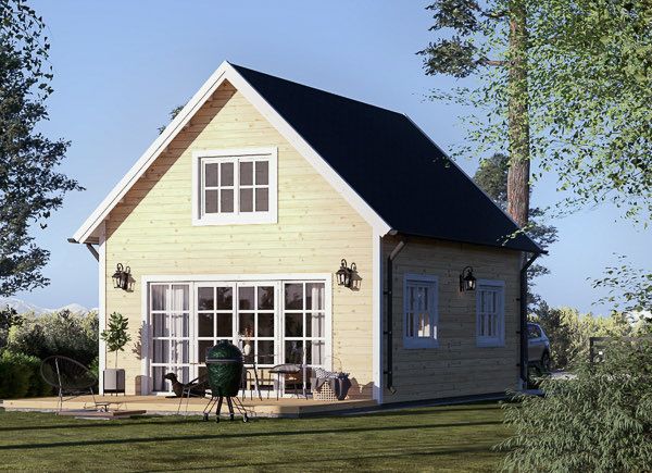 Chalet en bois en kit KARINA (34 mm + bardage), 46 m² avp.ui.product_images.thumbnail 1