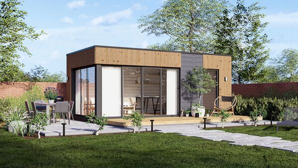 Abri de jardin en bois AMARA avec atelier (34 mm + bardage), 6x3 m, 15 m² avp.ui.product_images.thumbnail 1