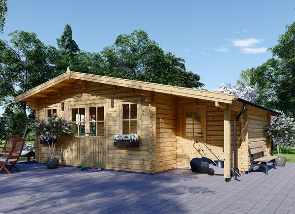 Abri de jardin en bois avec appenti CLARA (44 mm), 7x4 m, 28 m² avp.ui.product_images.thumbnail 1
