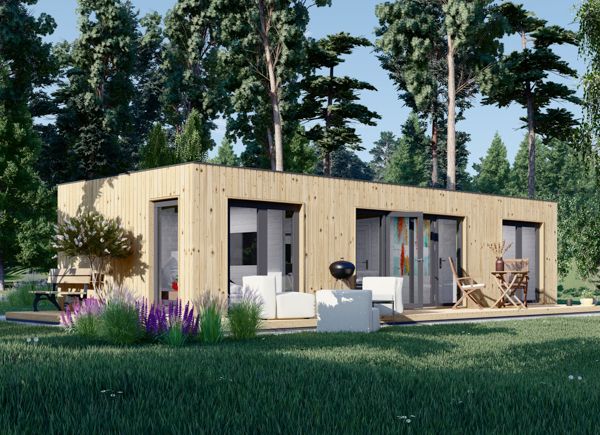 Petite maison en bois PREMIUM (Isolé, 34 mm + bardage), 10.5x4.5 m, 47 m² avp.ui.product_images.thumbnail 1