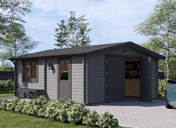 Garage en bois CLASSIC (34 mm), 5x6 m, 30 m² avp.ui.product_images.thumbnail 1