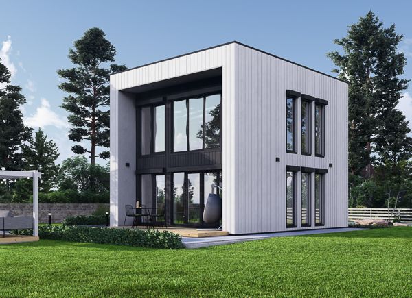 Maison préfabriquée en bois KAYA 4L PV (Isolé RE2020, 44 mm + bardage), 50 m² avp.ui.product_images.thumbnail 1