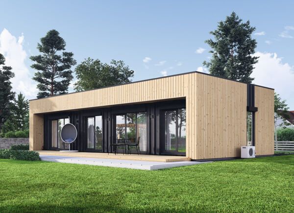 Chalet en bois habitable KAYA 3 RV (Isolé RE2020, 44 mm + bardage), 70 m² avp.ui.product_images.thumbnail 1