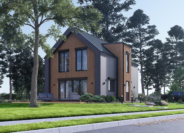 Maison préfabriquée en bois ASTRID PV (Isolé RE2020, 44 mm + bardage), 92 m²  avp.ui.product_images.thumbnail 1