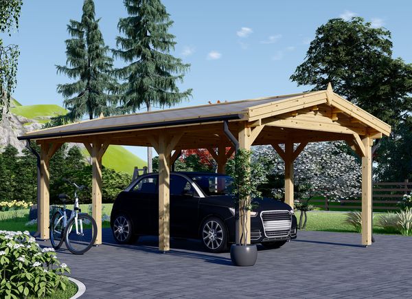 Carport en bois pour 1 voiture : compact et pratique