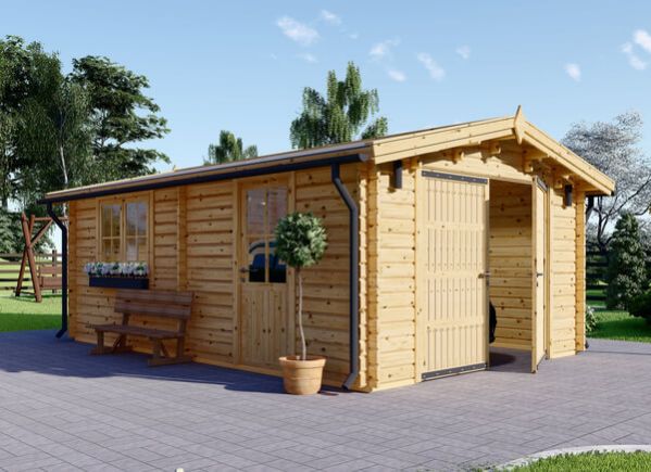 garage en bois 44 mm 4x6 m 24 m