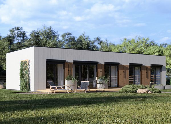 Maison préfabriquée en bois BELLA 3 PV (Isolé RE2020, 44 mm + bardage), 75 m² avp.ui.product_images.thumbnail 1