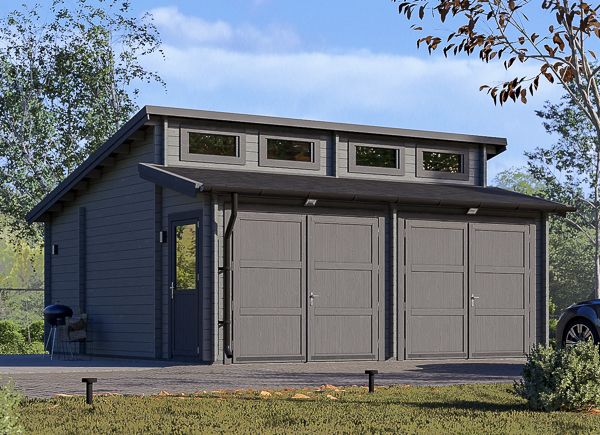 Garage en bois double TWIN DUO (44 mm), 6x6 m, 36 m² avp.ui.product_images.thumbnail 1