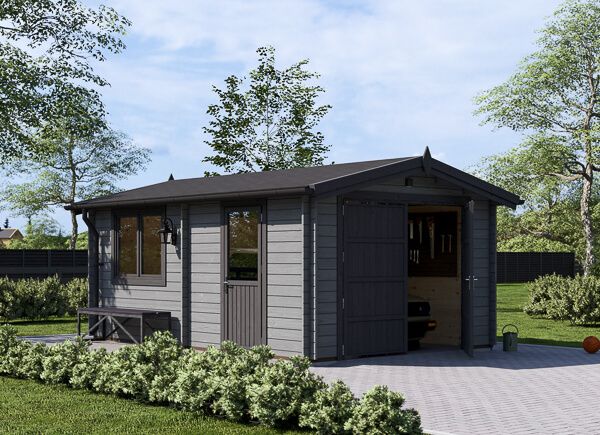 Garage en bois CLASSIC (34 mm), 3.6x5.4 m, 19.9 m² avp.ui.product_images.thumbnail 1