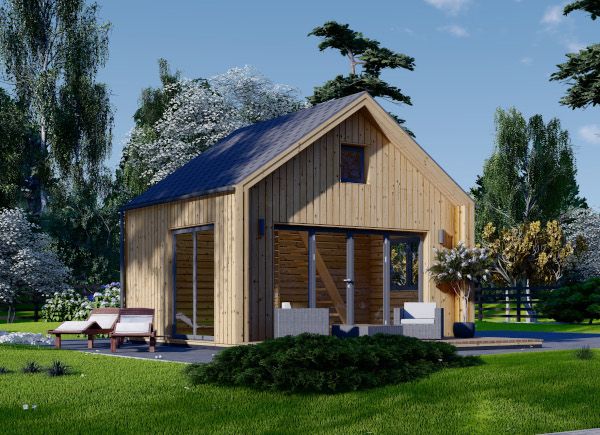 Chalet en bois SARA (Isolé, 34 mm + bardage), 20 m² avp.ui.product_images.thumbnail 1