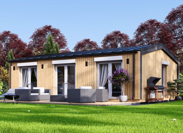 Chalet en bois habitable ANGELA S (Isolé RE2020, 44 mm + bardage), 50 m² avp.ui.product_images.thumbnail 1