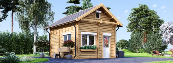 Chalet en bois avec étage AVIGNON S (44 mm), 19.9 m² + 16 m²