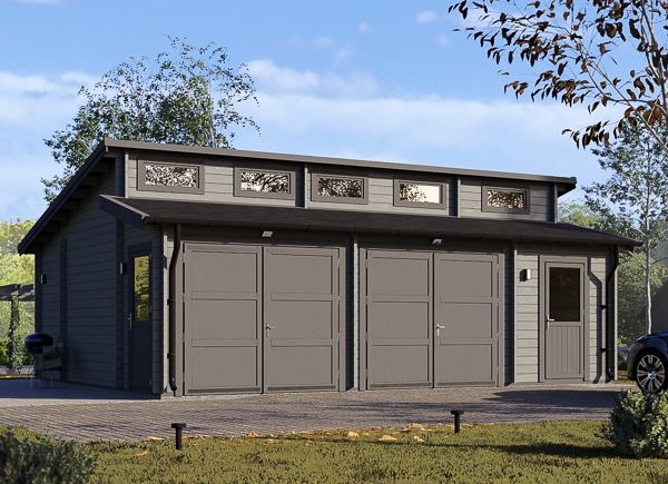 Garage en bois double TWIN DUO (44 mm), 8x6 m, 48 m² avp.ui.product_images.thumbnail 1