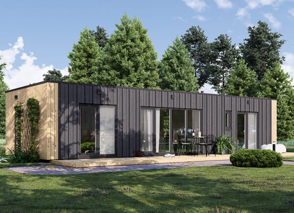Chalet en bois en kit BELLA 1 (Isolé, 44 mm + bardage), 46 m² avp.ui.product_images.thumbnail 1