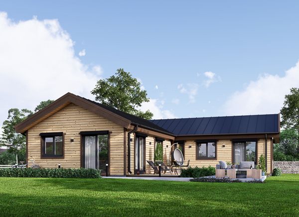 Maison en bois PAULA RV (Isolé RE2020, 44 mm + bardage), 118 m² avp.ui.product_images.thumbnail 1