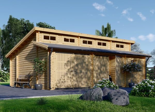 garage en bois en kit de 50 m double ou triple