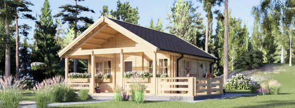 Chalet en bois avec terrasse ANGERS S (34+34 mm), 36 m² + 19 m²