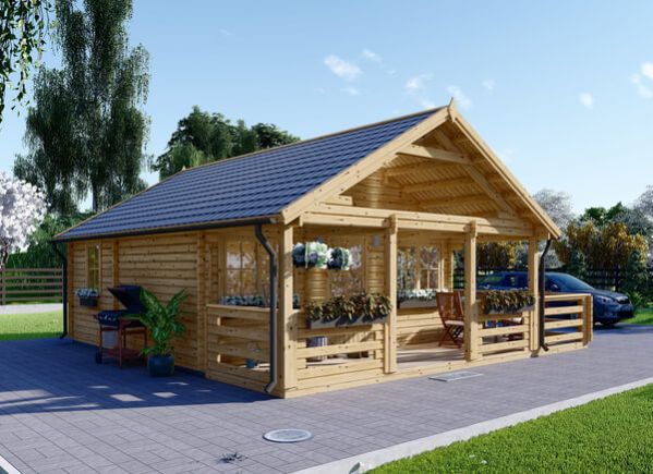 Chalet en bois avec terrasse ANGERS (44 mm), 36 m² + 19 m² avp.ui.product_images.thumbnail 1