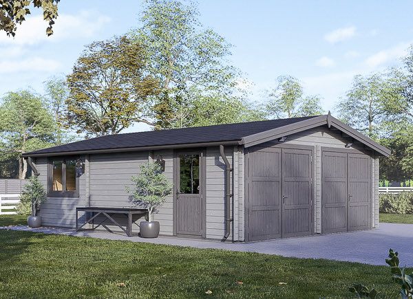 Garage en bois double CLASSIC DUO (44 mm), 6x8 m, 48 m² avp.ui.product_images.thumbnail 1
