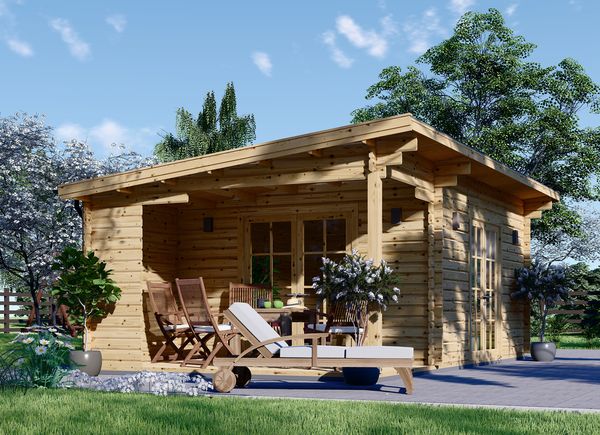 Abri de jardin en bois CARL (34 mm), 5x4 m, 20 m² + 8 m² terrasse avp.ui.product_images.thumbnail 1