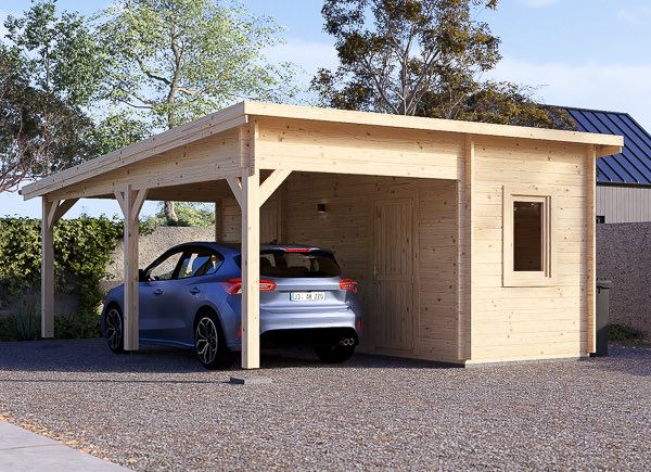 Carport en bois avec abri MODERN, 5.95x5 m avp.ui.product_images.thumbnail 1