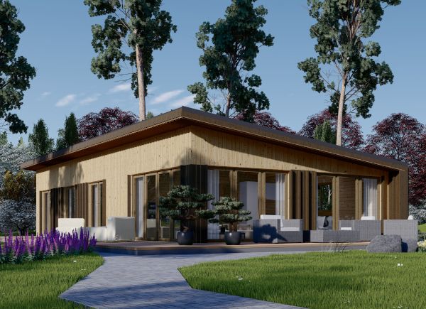 Maison en bois habitable ZOE (Isolé RE2020, 44 mm + bardage), 96 m² avp.ui.product_images.thumbnail 1