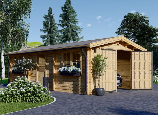Garage en bois CLASSIC (44 mm), 4x7.5 m, 30 m² avp.ui.product_images.thumbnail 1