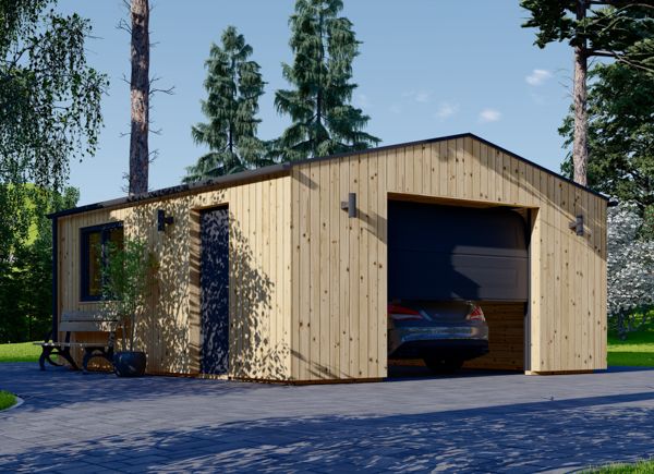 Garage en bois SILVIA (34 mm + bardage), 5x6 m, 30 m² avp.ui.product_images.thumbnail 1