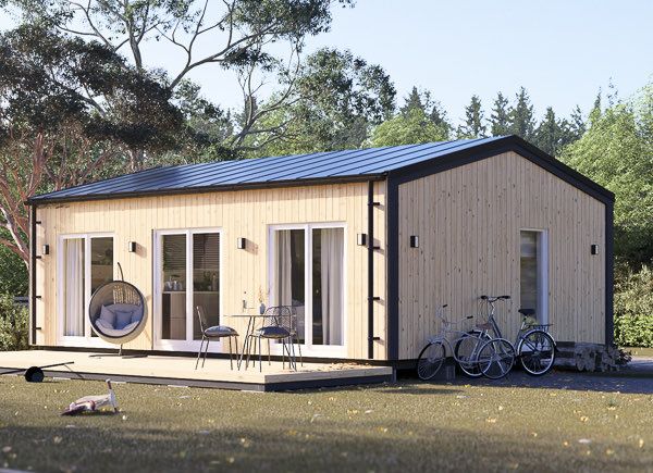 Chalet en bois habitable ANGELA S (Isolé, 44 mm + bardage), 45 m² avp.ui.product_images.thumbnail 1