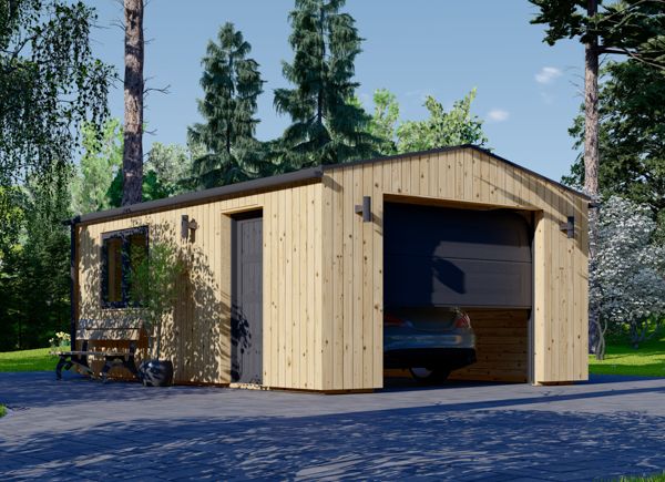 Garage en bois SILVIA (34 mm + bardage), 4x6 m, 24 m² avp.ui.product_images.thumbnail 1